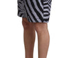 Dolce & Gabbana Elegant Gray Zebra Print Swim Trunks