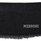 Missoni Black Striped Wool Unisex Neck Wrap Scarf