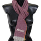 Missoni Chic Maroon Cashmere Scarf with Logo Embroidery