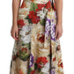 Dolce & Gabbana Elegant One-Shoulder Floral Silk Maxi Dress