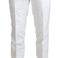 Dolce & Gabbana White Brocade Jaquard Dress Trouser Pants