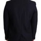 Dolce & Gabbana Dark Blue Wool Single Breasted Coat Jacket