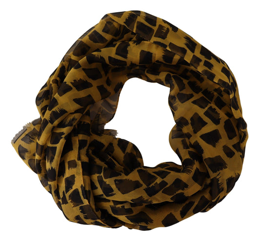 Dolce & Gabbana Elegant Silk Scarf in Yellow & Black