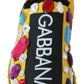 Dolce & Gabbana Yellow Multicolor Crystals Sneakers Shoes