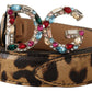 Dolce & Gabbana Elegant Crystal-Embellished Leopard Belt