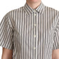 Dolce & Gabbana Elegant Striped Cotton Polo Top