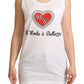 Dolce & Gabbana White La Moda Crystal Tank Top T-shirt