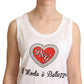 Dolce & Gabbana White La Moda Crystal Tank Top T-shirt