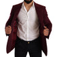 Dolce & Gabbana Elegant Maroon Bordeaux Cashmere Blazer