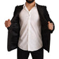 Dolce & Gabbana Black Wool Slim Fit Coat Blazer Jacket