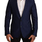 Dolce & Gabbana Navy Blue Virgin Wool Martini Blazer