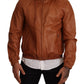 Dolce & Gabbana Elegant Brown Leather Bomber Jacket