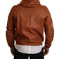 Dolce & Gabbana Elegant Brown Leather Bomber Jacket