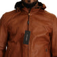 Dolce & Gabbana Elegant Brown Leather Bomber Jacket