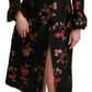 Dolce & Gabbana Black Floral Embroidered Jacket Coat