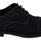 Dolce & Gabbana Elegant Suede Derby Shoes with Silver Studs