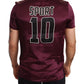Dolce & Gabbana Purple Sport 10 Embroidery Crewneck T-shirt