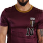 Dolce & Gabbana Purple Sport 10 Embroidery Crewneck T-shirt