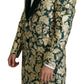 Dolce & Gabbana Elegant Gold Green Jacquard Sicilia Jacket