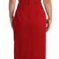 Dolce & Gabbana Elegant Sweetheart Midi Dress in Red