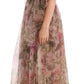 Dolce & Gabbana Floral Print Nylon Maxi Dress