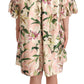 Dolce & Gabbana Elegant Floral Ruffled Silk Long Coat