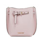 Michael Kors Emilia Small Powder Blush Pebble Leather Bucket Messenger Handbag