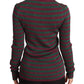 Dolce & Gabbana Elegant Maroon and Green Striped Crewneck Sweater