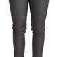 Acht Elegant Gray Mid Waist Skinny Jeans