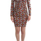 GF Ferre Chic Multicolor Cocktail V-Neck Dress