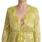 Patrizia Pepe Sunshine Silk Blend Maxi Dress - Long Sleeves & Plunge