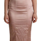 Dolce & Gabbana Elegant Pink Lace Maxi Bodycon Dress