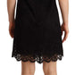 Dolce & Gabbana Elegant Floral Lace Sheath Dress in Black