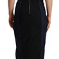 Dolce & Gabbana Elegant Dark Blue Denim Sheath Midi Dress