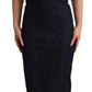 Dolce & Gabbana Elegant Dark Blue Denim Sheath Midi Dress