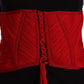 Dolce & Gabbana Red Corset Belt Stretch Waist Strap Silk Top