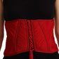 Dolce & Gabbana Red Corset Belt Stretch Waist Strap Silk Top