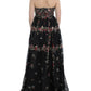 Dolce & Gabbana Elegant Strapless Silk Maxi Dress