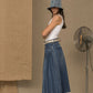 Don The Fuller Blue Cotton Women Skirt