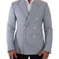 Dolce & Gabbana Elegant Slim Fit Light Blue Double Breasted Blazer