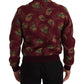 Dolce & Gabbana Radiant Red Peacock Print Bomber Jacket