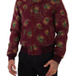 Dolce & Gabbana Radiant Red Peacock Print Bomber Jacket