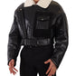 Dolce & Gabbana Black Leather Shearling Biker Coat Jacket