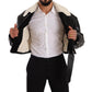 Dolce & Gabbana Black Leather Shearling Biker Coat Jacket