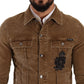 Dolce & Gabbana Elegant Corduroy Logo Jacket