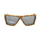 Frankie Morello Brown Acetate Women Sunglass