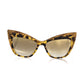 Frankie Morello Brown Acetate Women Sunglass