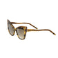 Frankie Morello Brown Acetate Women Sunglass