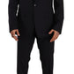 Dolce & Gabbana Elegant Navy Slim Fit Wool Silk Two-Piece Suit