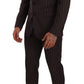 Dolce & Gabbana Elegant Maroon Striped Slim Fit Suit